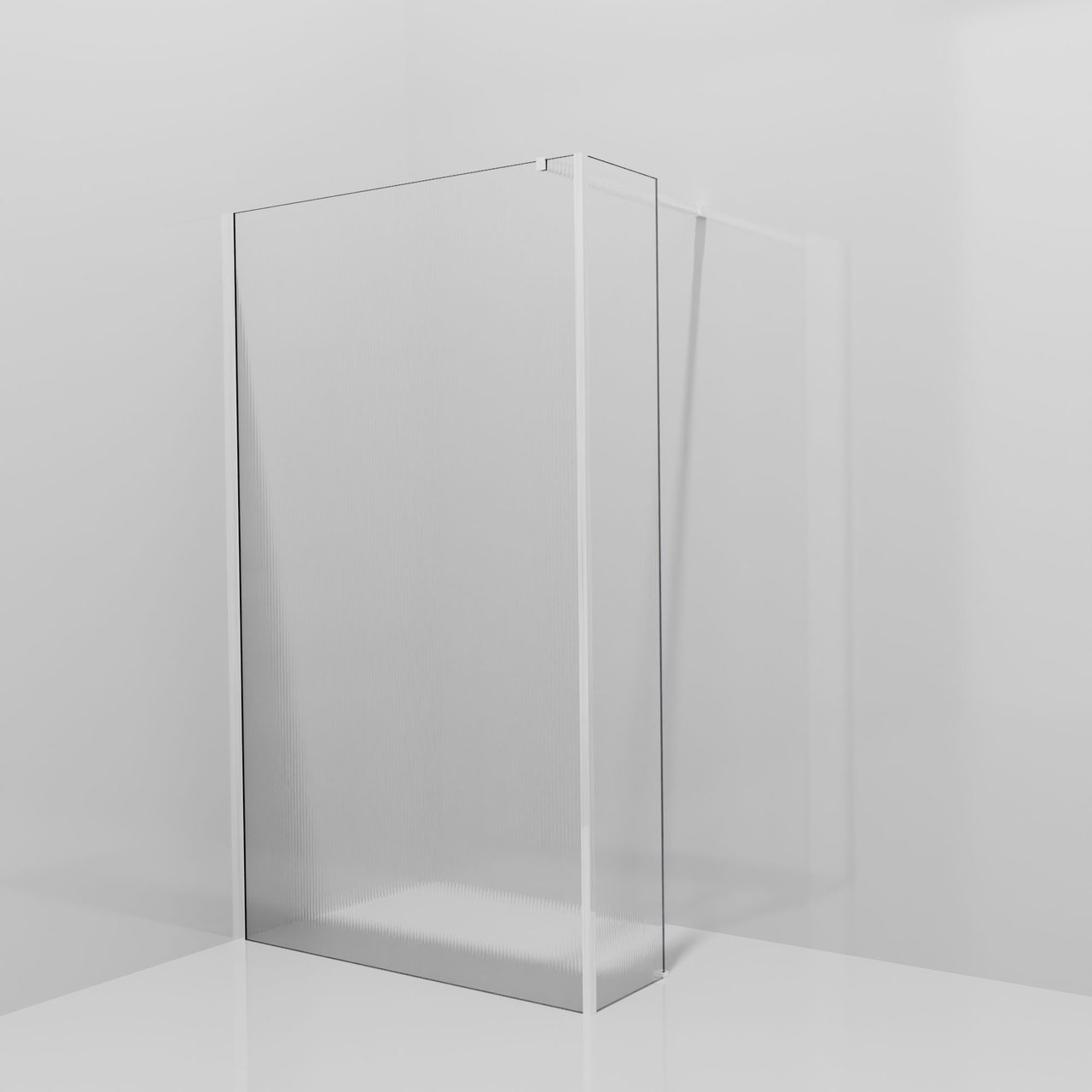 Balmani Modular douche à l'italienne avec paroi latérale fixe: 120 x 200 cm, Ribs, avec coating, Profil Chrome brillant