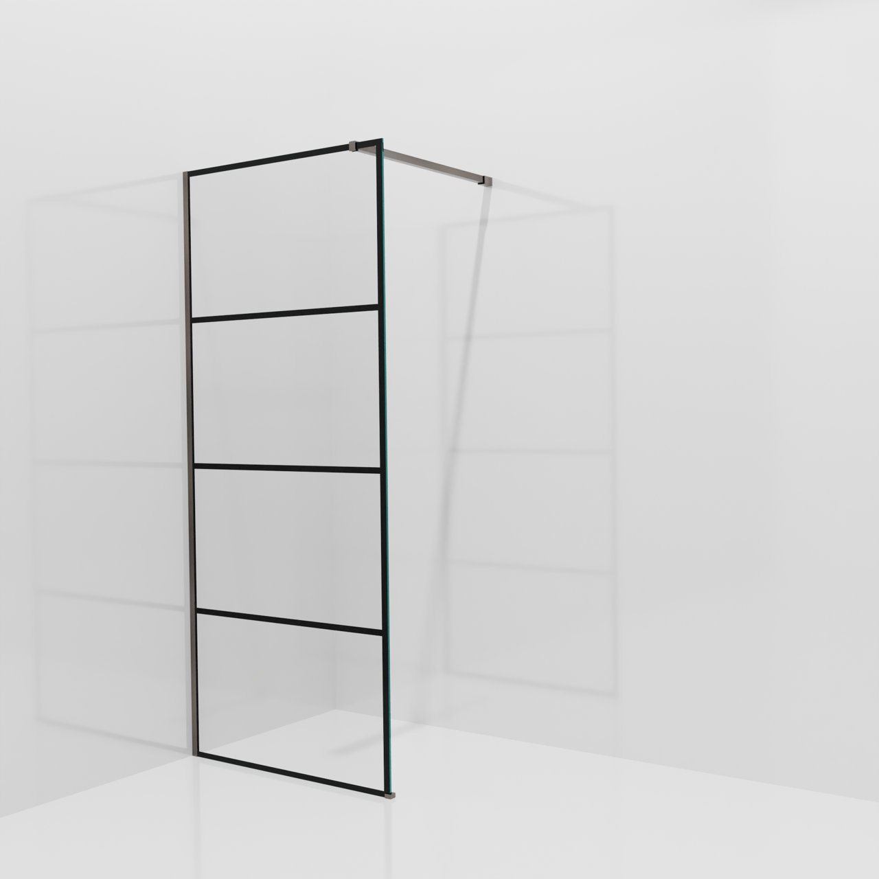 Balmani Modular inloopdouche: 90 x 200 cm, Lined, Brushed GunMetal profielen