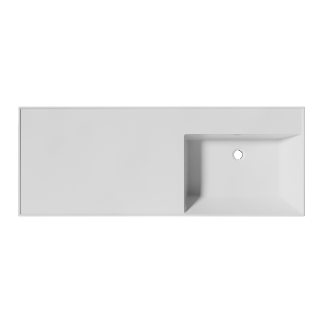 Balmani Argila asymmetrisch rechtse wastafel composietmarmer Glanzend Wit 120 x 46 cm