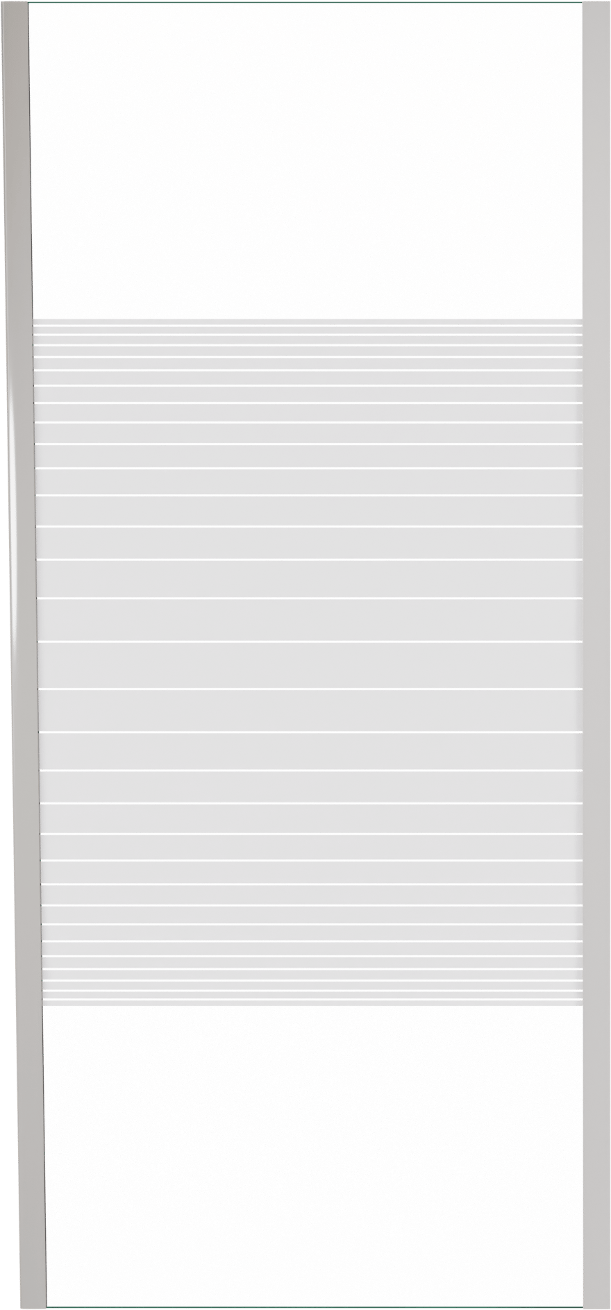 SanyOne Anton zijpaneel 90 cm Gestreept glas glanzend witte profiel