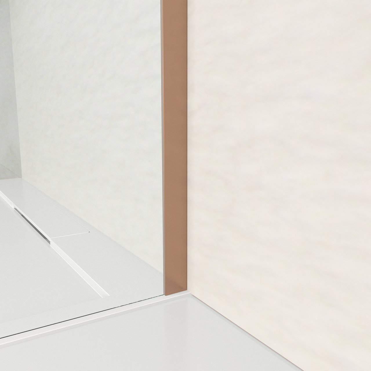Balmani Modular inloopdouche 180 x 200 cm helder glas Brushed Rosegold profiel