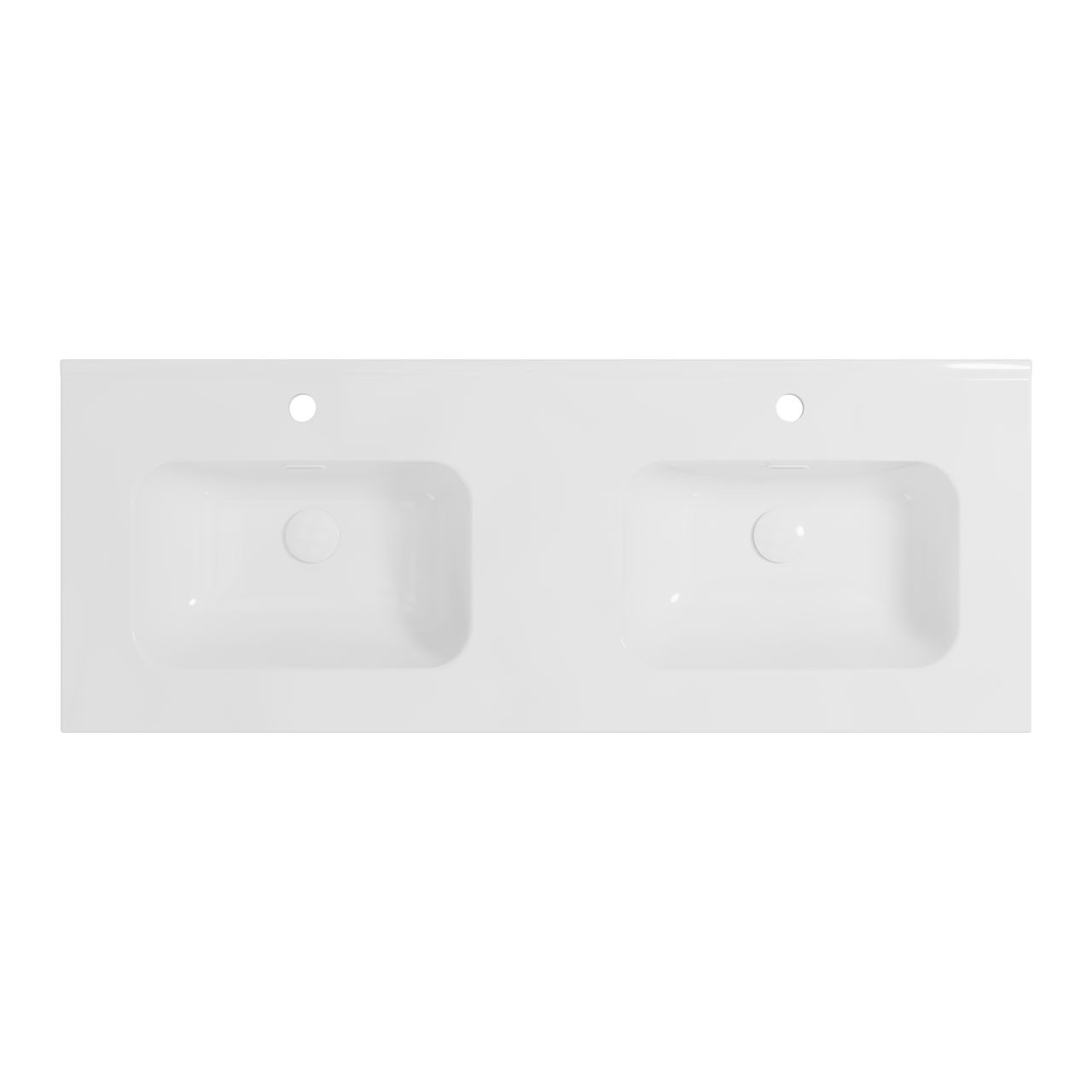 Balmani Nostra dubbele wastafel porselein Glanzend Wit 120 x 46 cm