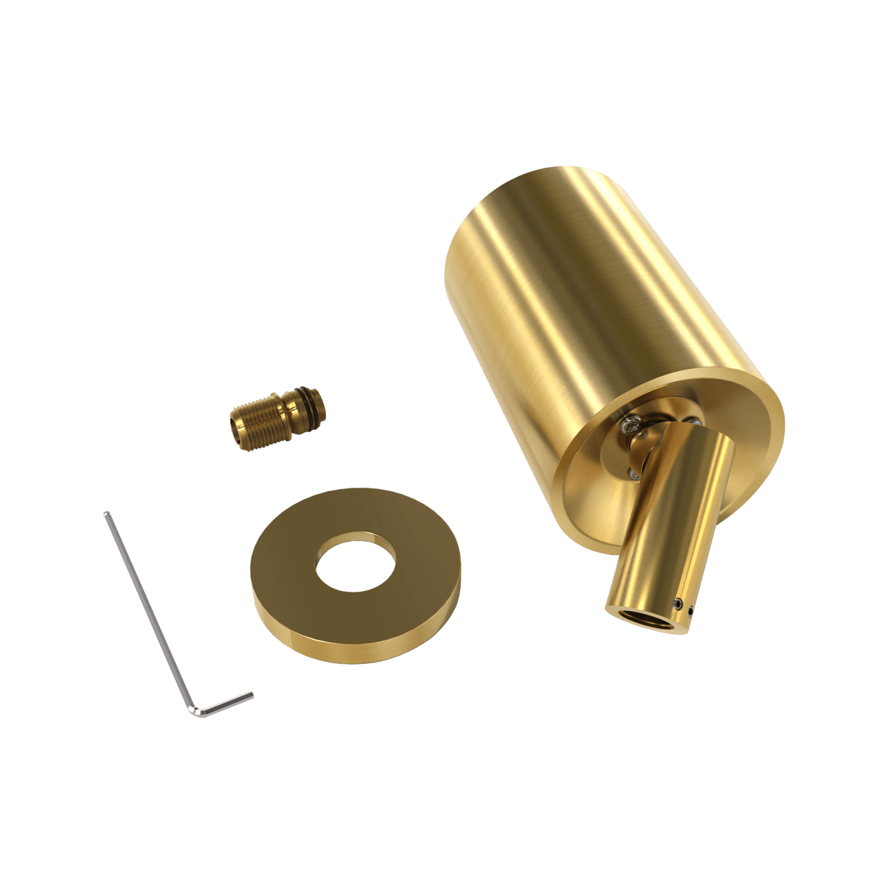 BLAUFOSS Luxor 90 Hoofddouche rond 14 cm x 9 cm met wand douchearm Brushed Gold