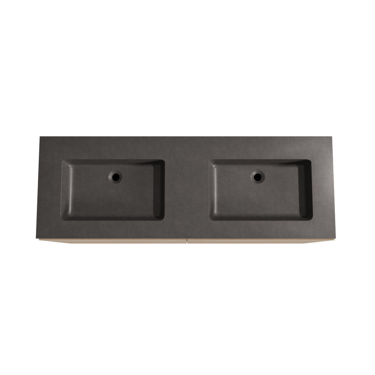 Storke Edge staand badmeubel 150 x 52 cm ruw eiken met Scuro dubbele wastafel in kwarts mat zwart