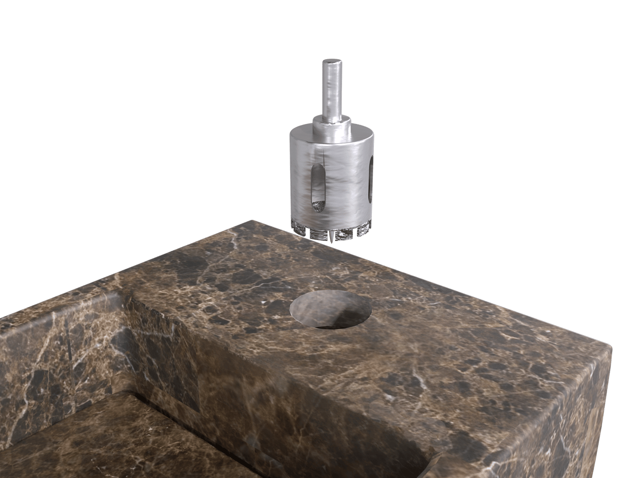 Balmani Mood fonteintje 55 x 20 cm Dark Emperador Marmer