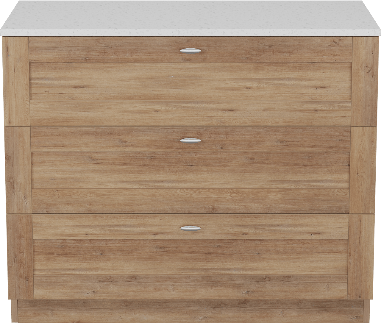 Linie Classo meuble salle de bains à poser 100 x 46 cm chêne naturel avec Lado tablette simple ou double en mélaminé terrazzo blanc