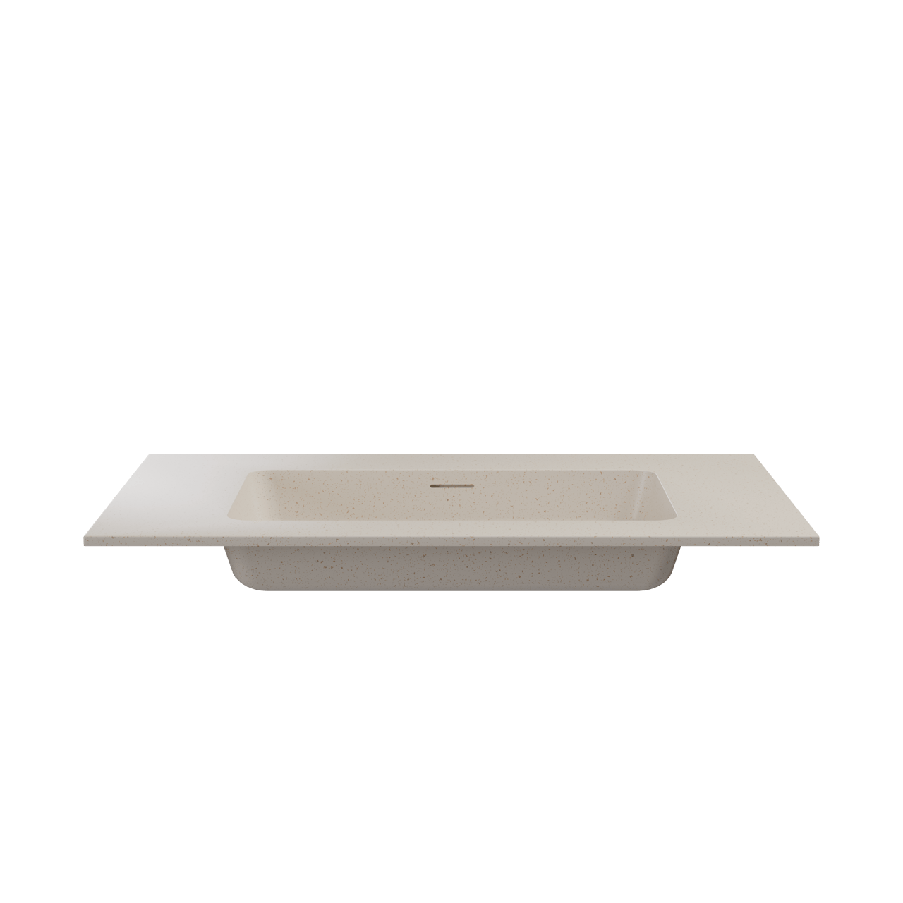 Storke Mata enkele wastafel beige granita solid surface 85 x 52 cm, crepine inbegrepen