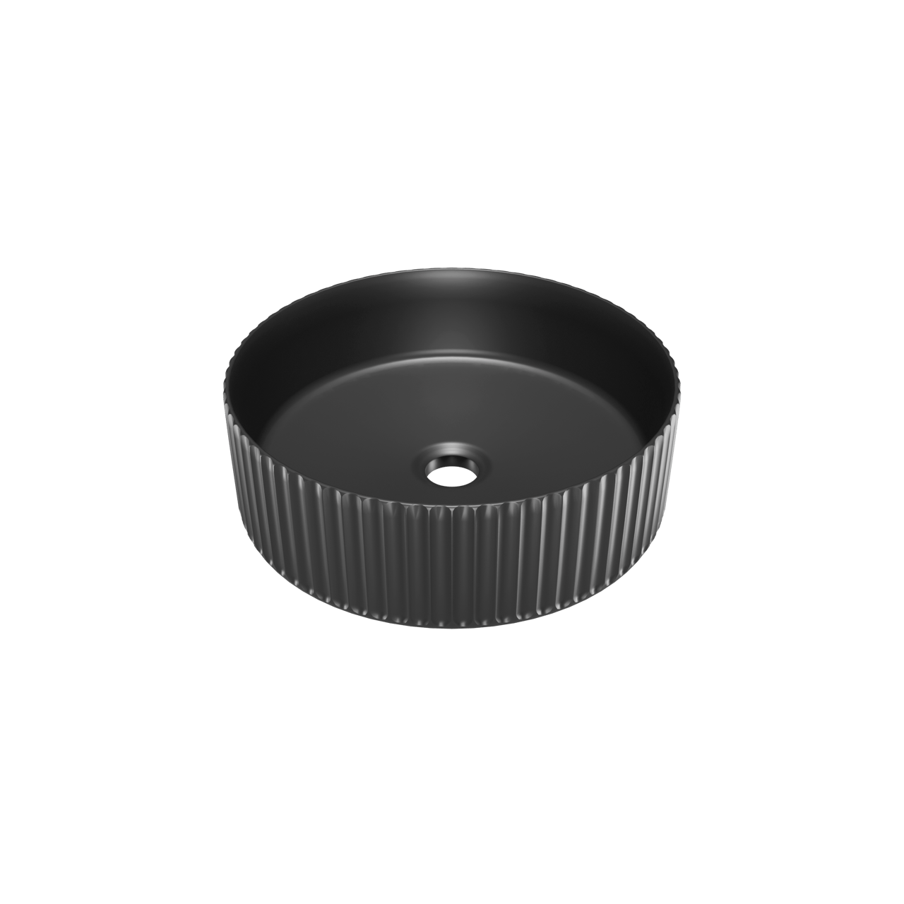 Luca Varess Verona Aufsatzwaschbecken: Schwarz Matte Keramik, rund, Ø 36 cm