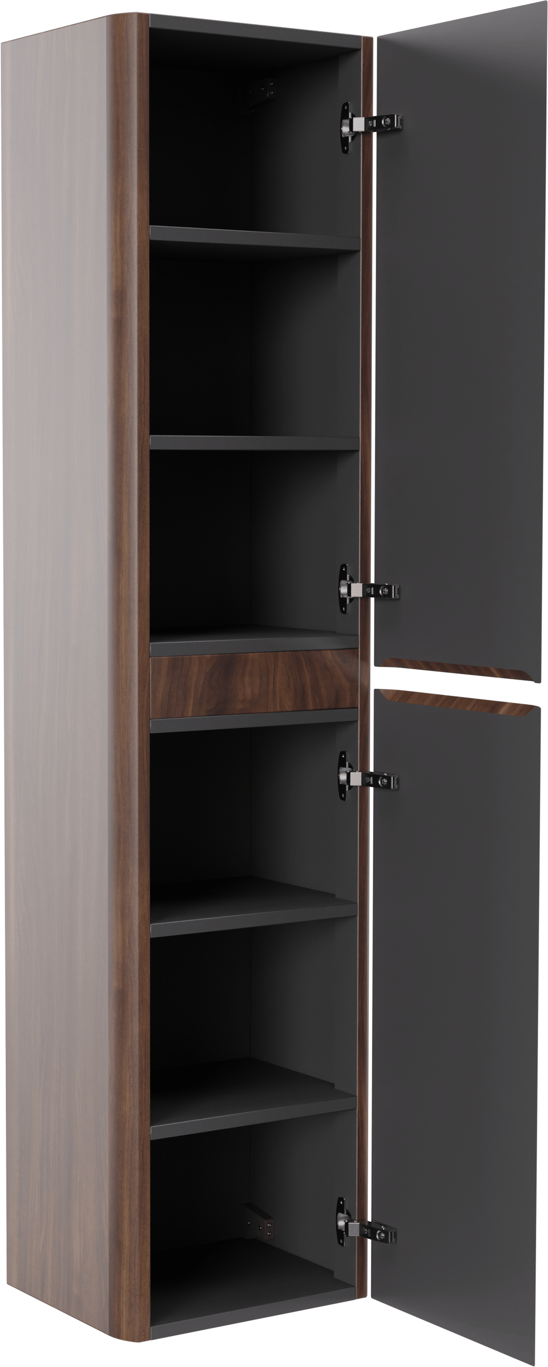 Storke Soft zwevende badkamerkast 40 x 35 x 170 cm notenhout