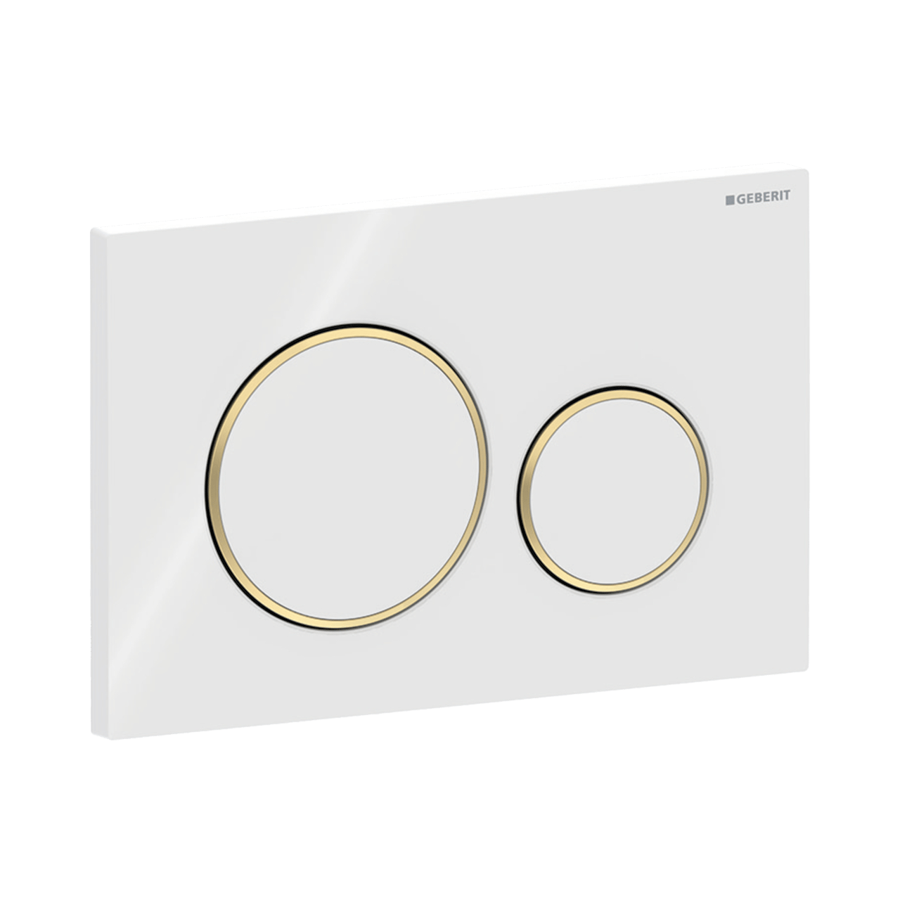 Sigma20 rond bedieningspaneel glanzend wit/glanzend goud voor Sigma UP320 of UP720 inbouwreservoir