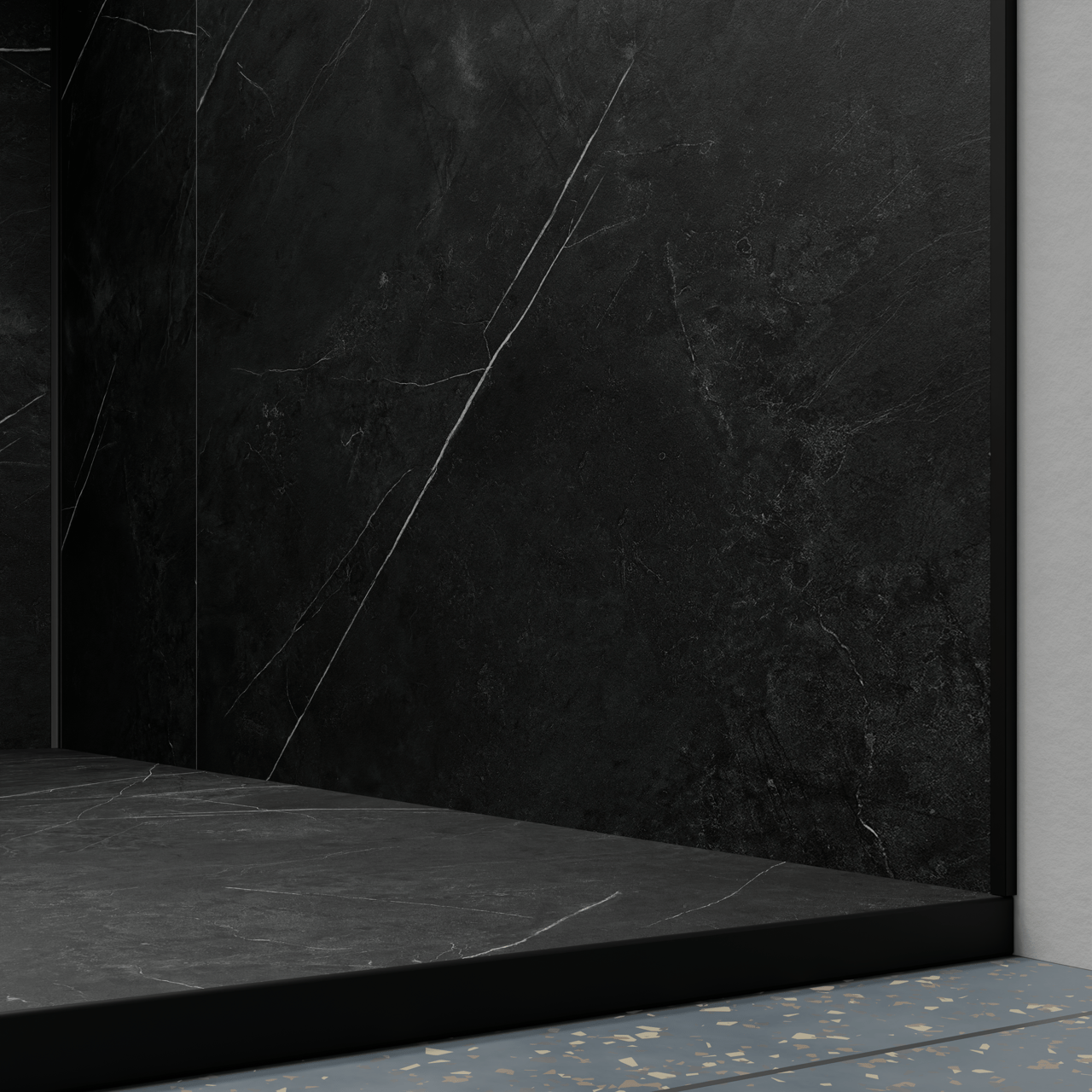 Luca Varess Suite douchewandbekleding set 2 x 120x260 cm, SPC, Marble dark