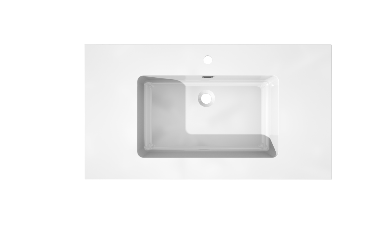 Storke Diva enkele wastafel glanzend composiet marmer 95 x 52 cm