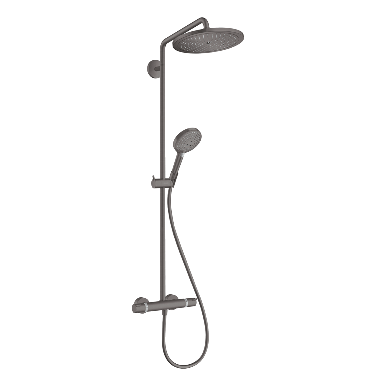 Hansgrohe Croma Select S280 opbouw regendoucheset thermostatische kraan Brushed Black Chrome