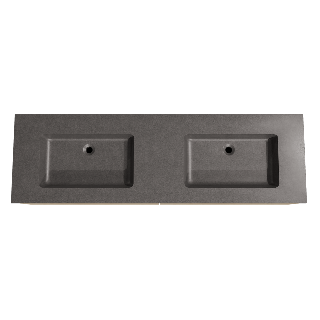 Storke Edge zwevend badmeubel 170 x 52 cm ruw eiken met Scuro dubbele wastafel in kwarts mat zwart
