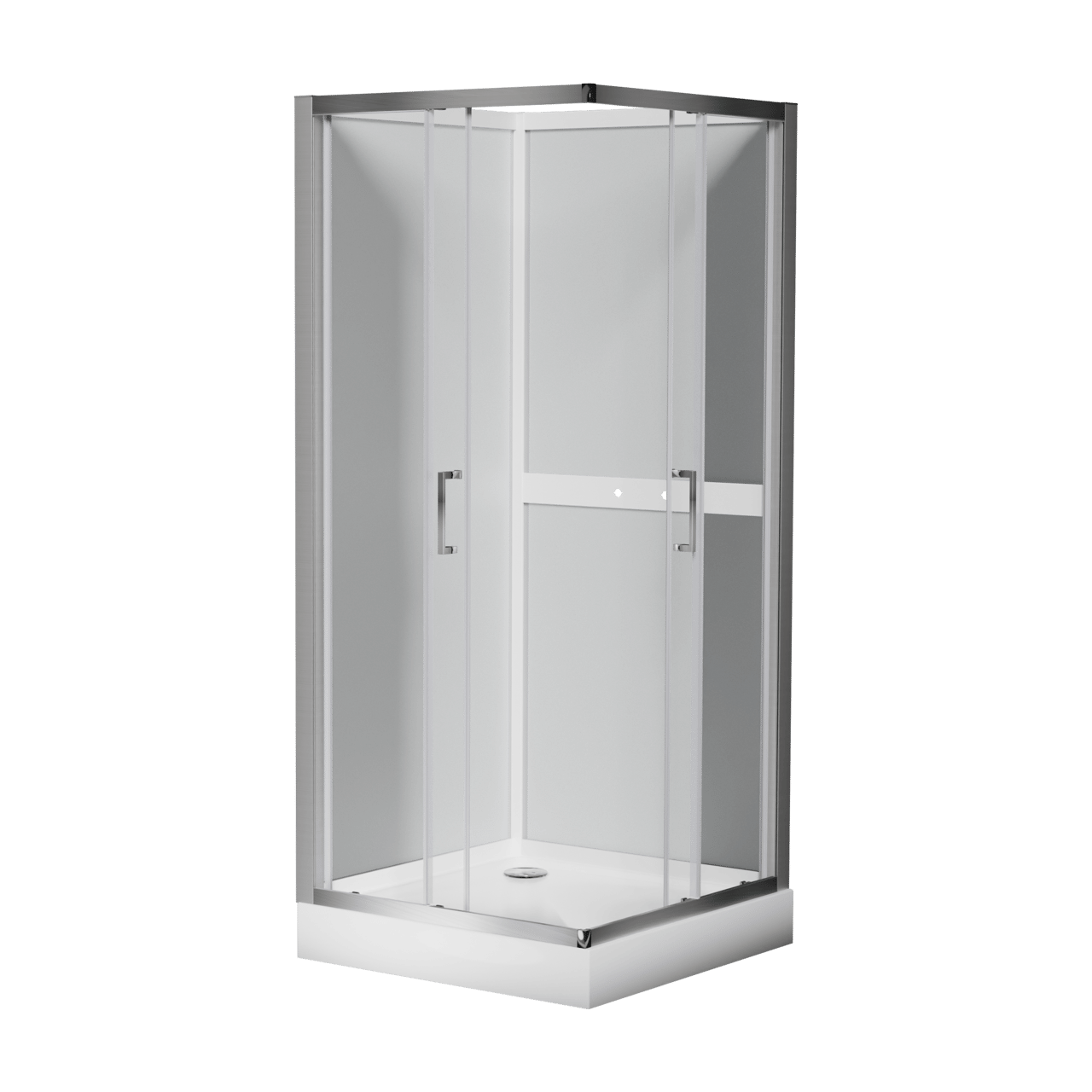 Luca Varess Talan douchecabine met schuifdeuren 90 x 90 cm helder glas mat chroom profiel