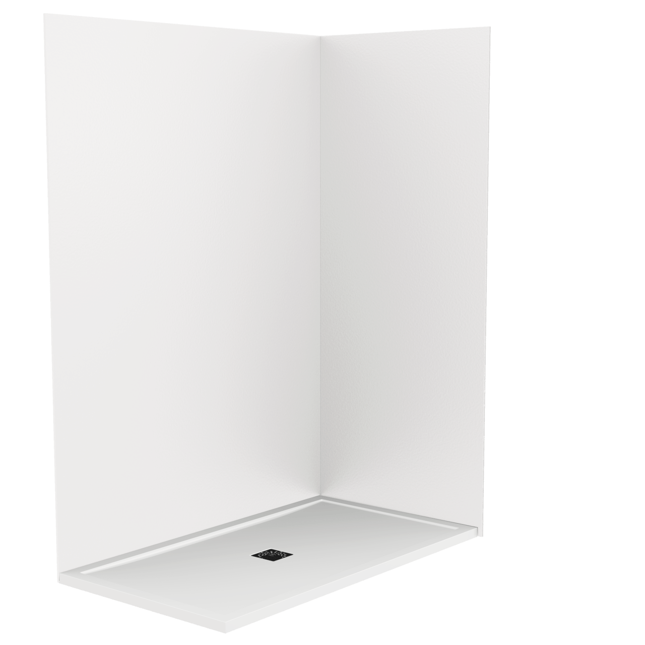 Balmani Zeno set douchewandbekleding 160 x 90 x 220 cm composietmarmer mat wit leisteenstructuur