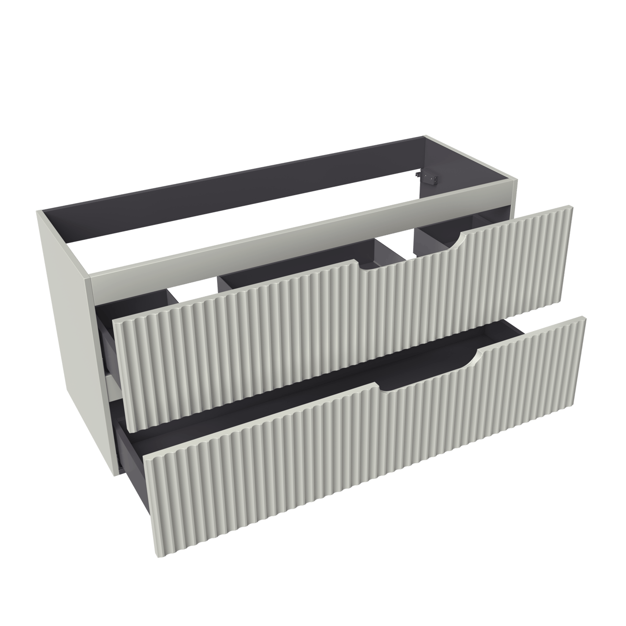 Linie Ribbo meuble sous-lavabo suspendu 120 x 46 cm Greige 2 tiroirs