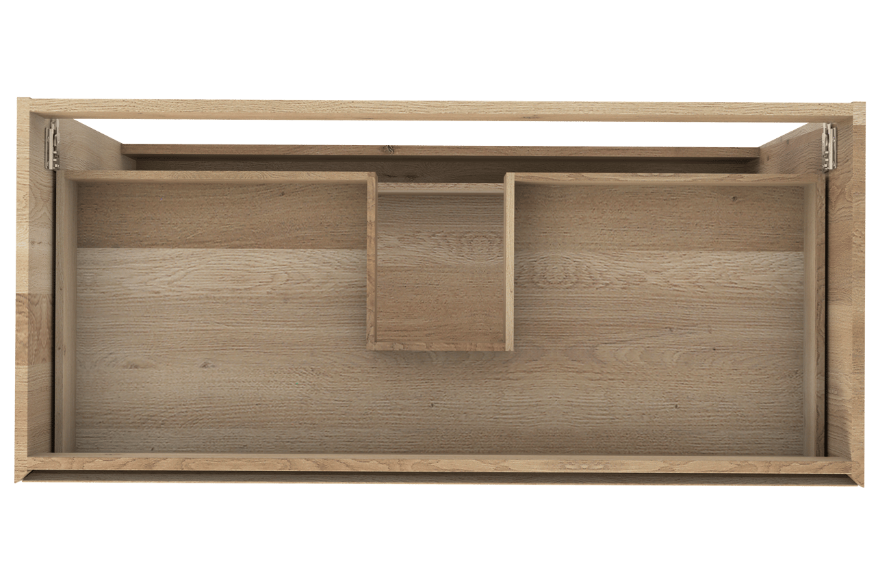 Balmani Mitra stehender Bad-Unterschrank, 120 x 55 cm, Eiche Natur, 3 Schubladen