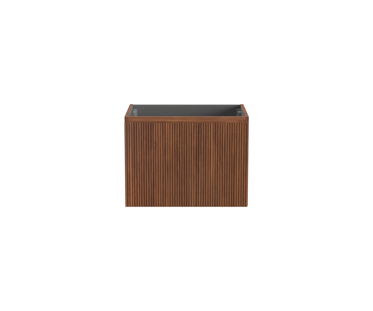 Storke Ribs zwevende wastafelonderkast 65 x 52 cm notelaar 2 lades