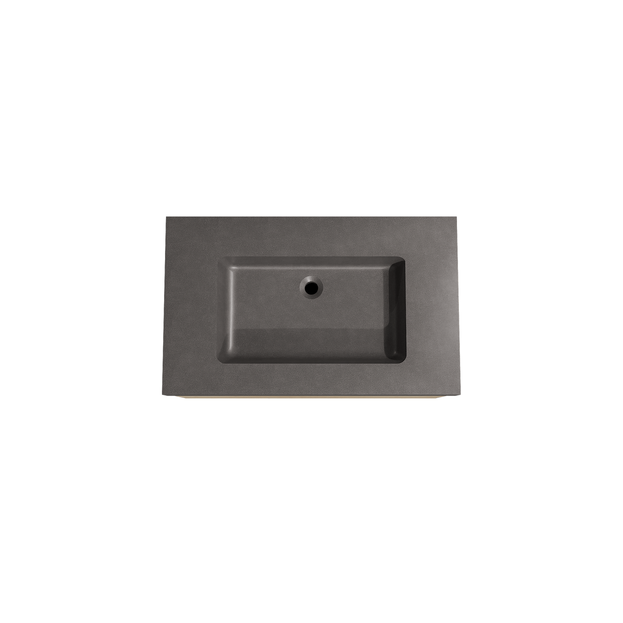 Storke Edge zwevend badmeubel 85 x 52 cm ruw eiken met Scuro High enkele wastafel in kwarts mat zwart