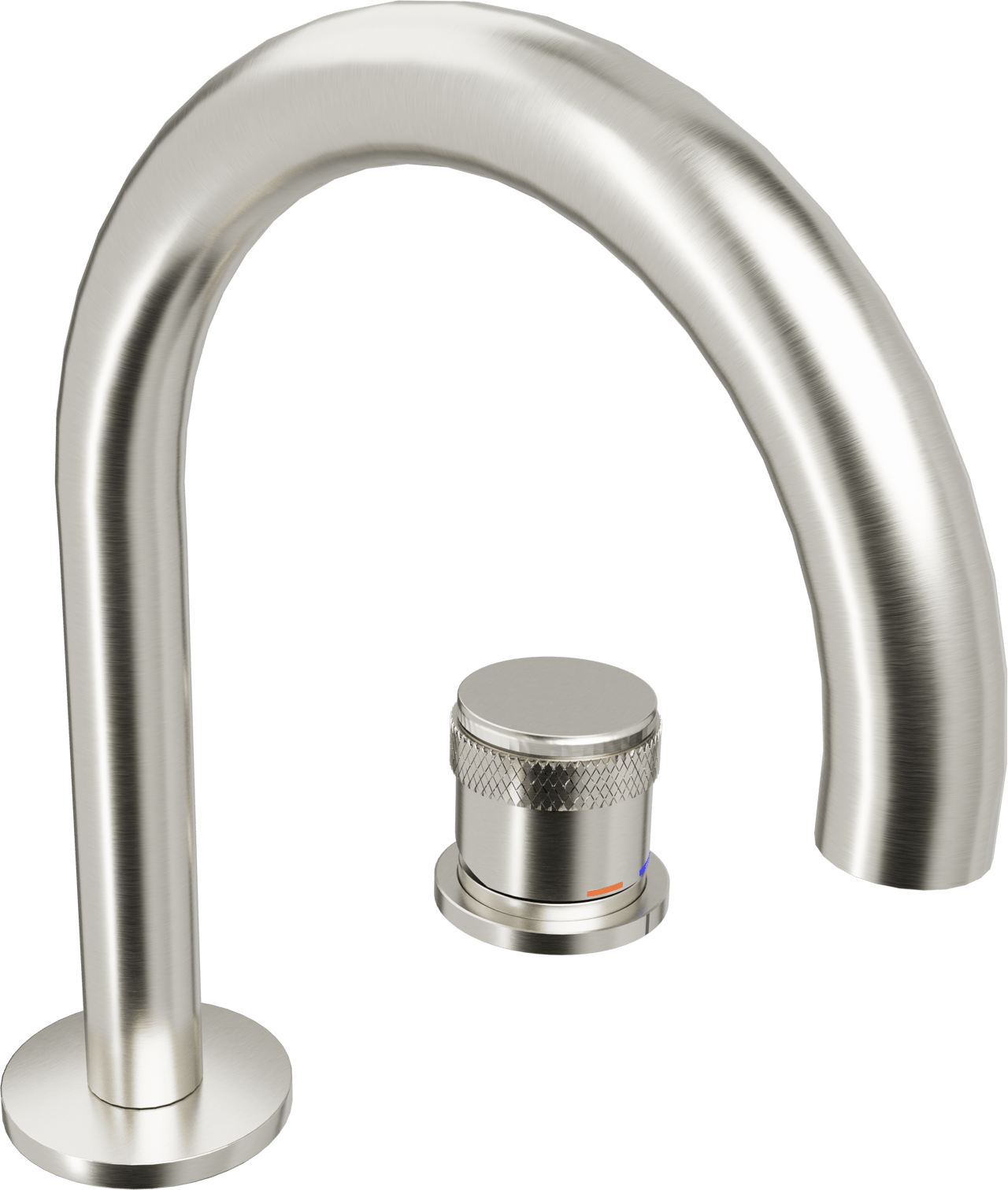 Blaufoss Pavilion Curve Waschbecken Armatur: Brushed Coolmetal