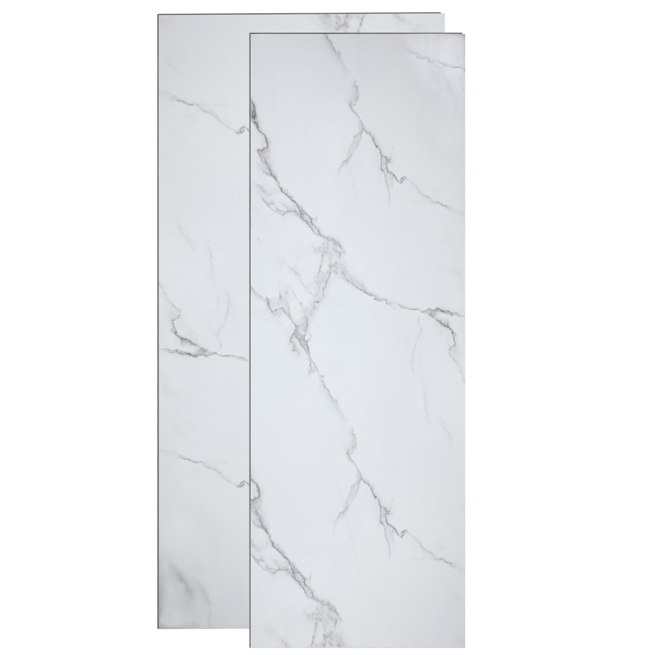 Linie Plato set douchewandbekleding set 120x260 & 90x260 cm pvc witte marmer look Trentino
