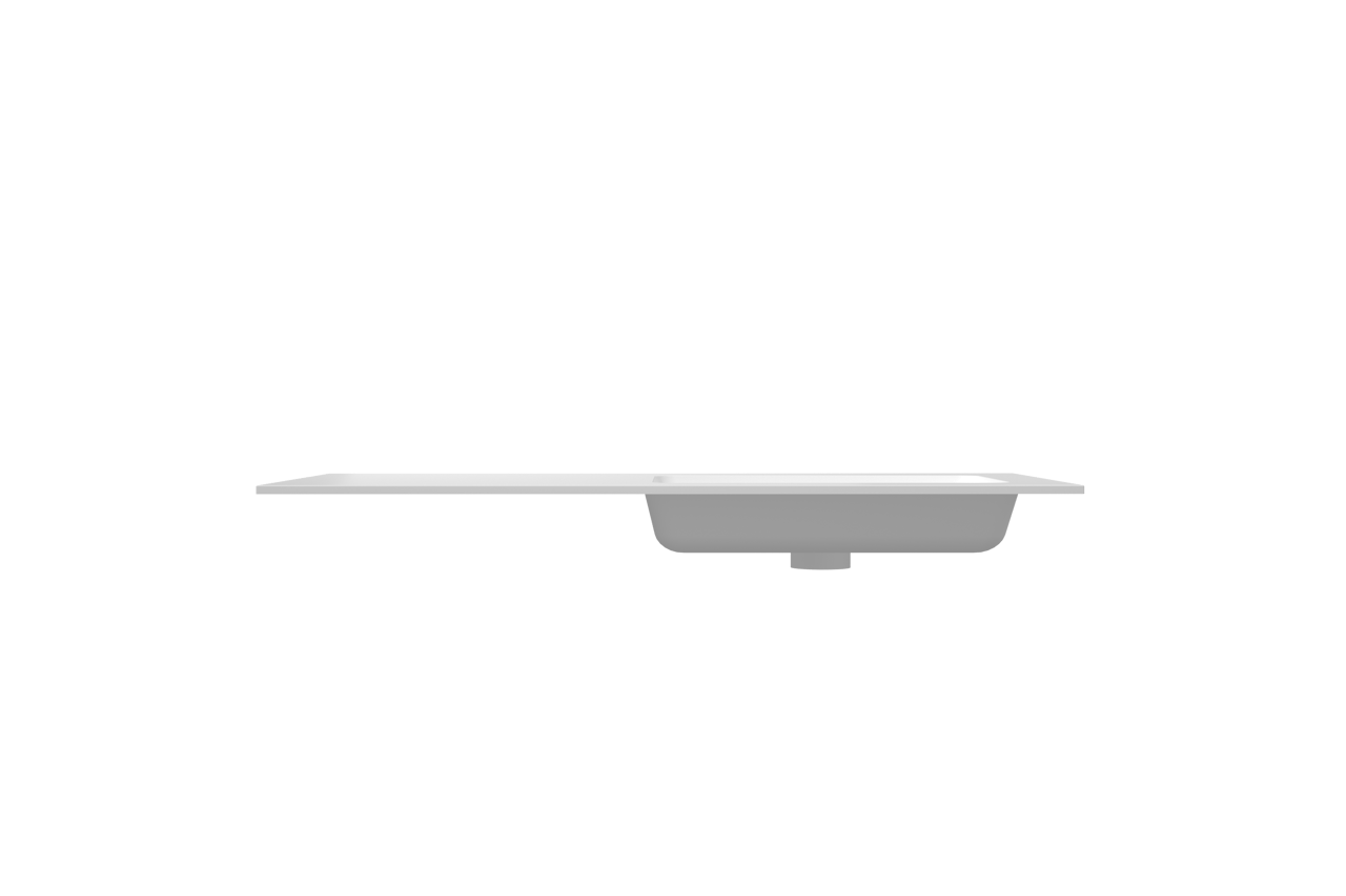 Storke Mata asymmetrisch rechtse wastafel matte solid surface 110 x 52 cm combinatie kast 45 cm