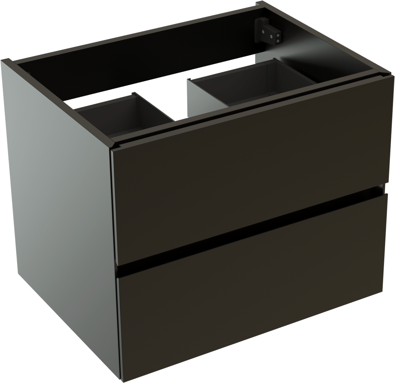 Storke Edge meuble sous-vasque suspendu 60 x 46 cm Noir Mat 2 tiroirs