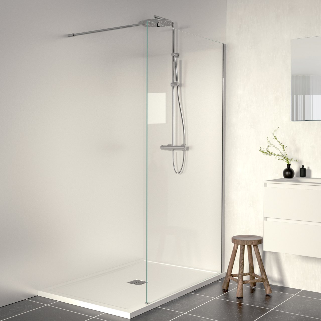 Linie Walk-In inloopdouche 120 x 200 cm helder glas glanzend chroom profiel
