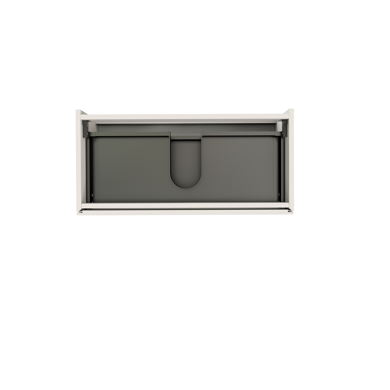 Storke Edge hängender Bad-Unterschrank, 80 x 40 cm, weiß glänzend, 2 Schubladen