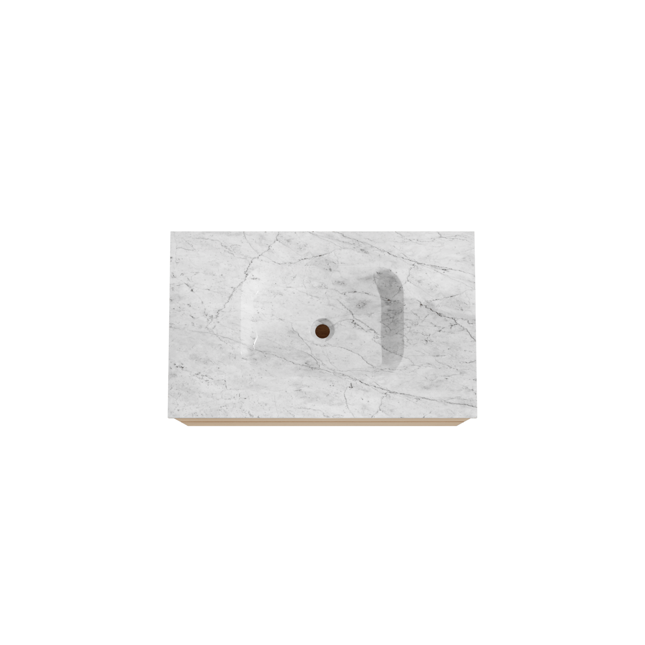 Balmani Mitra zwevend badmeubel 90 x 55 cm naturel eiken met Tablo Arcato enkele wastafel in marmer carrara
