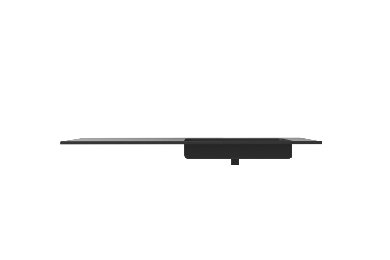 Storke Scuro asymmetrisch rechtse wastafel mat kwarts 120 x 52 cm combinatie kast 45 cm