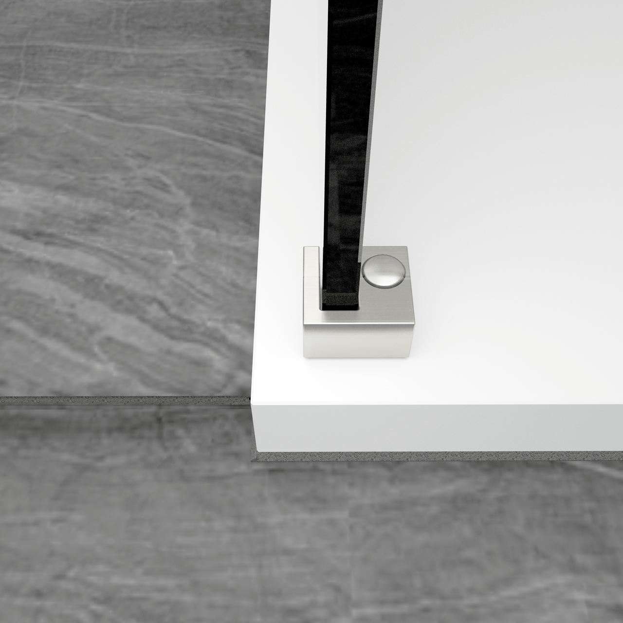 Balmani Modular bloc de montage sur verre inox brossé
