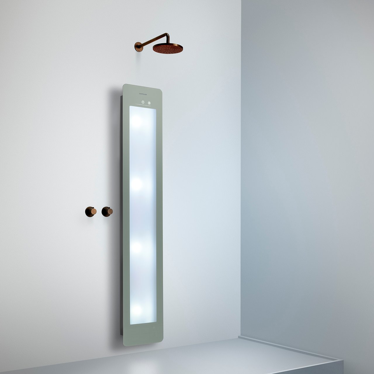 Sunshower Plus L en saillie en organic grey avec lumière infrarouge et UV