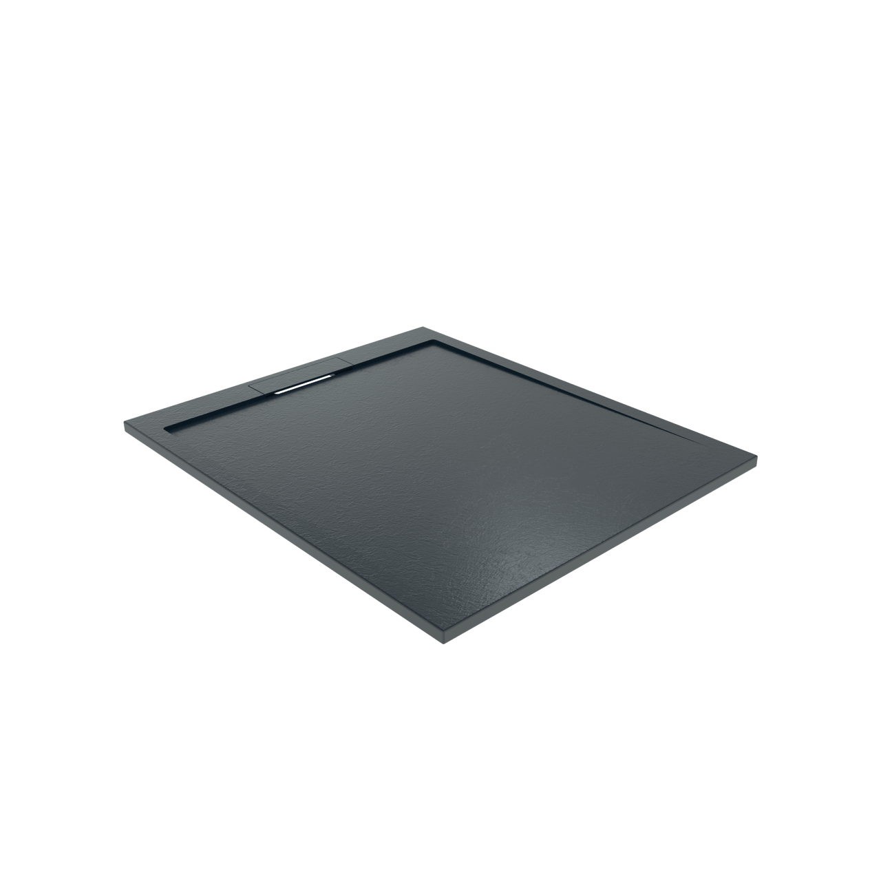 Balmani Indus douchebak 120 x 100 cm composietmarmer grafietgrijs leisteenstructuur