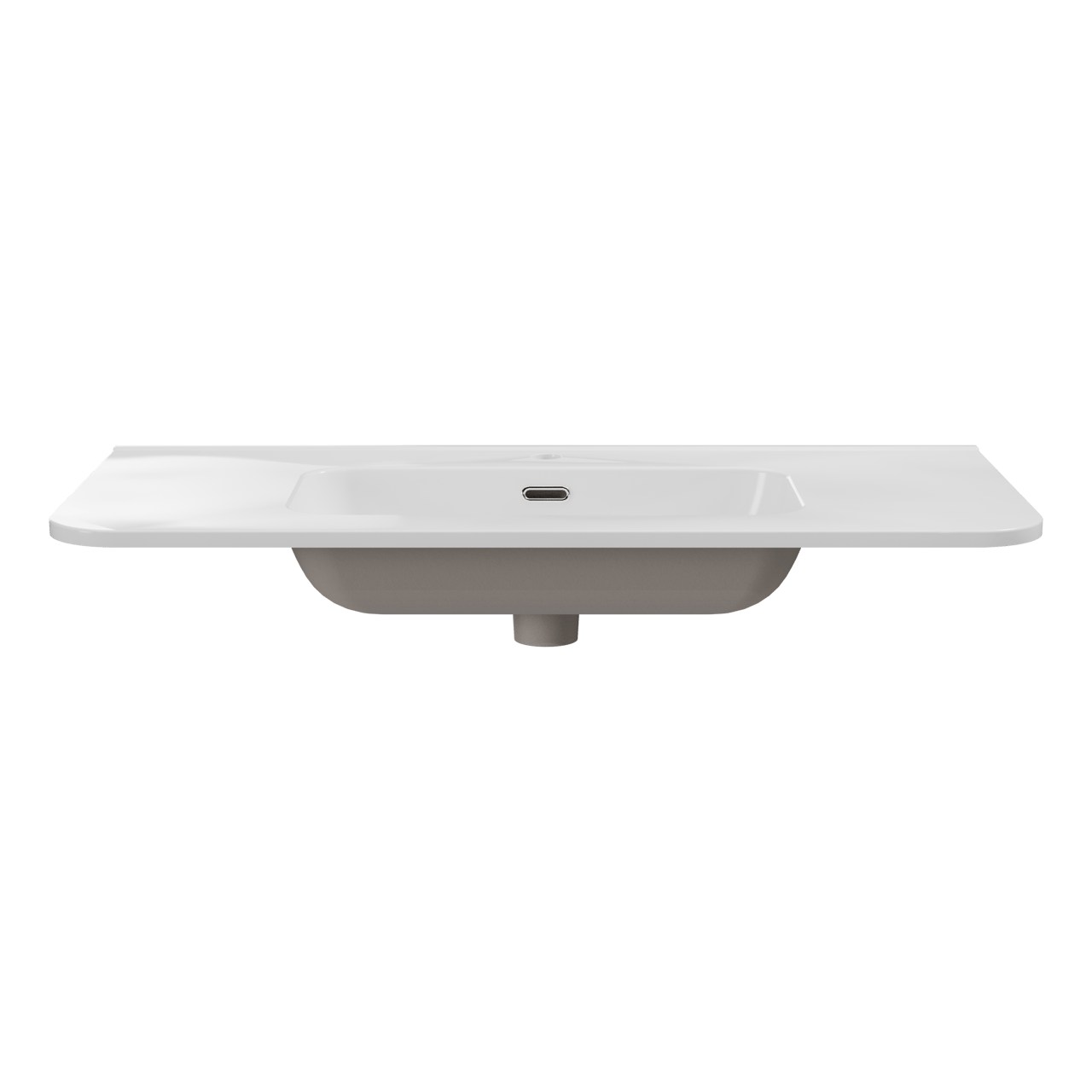 Storke Kera Soft enkele wastafel Glanzend Witte porselein 100 x 46 cm