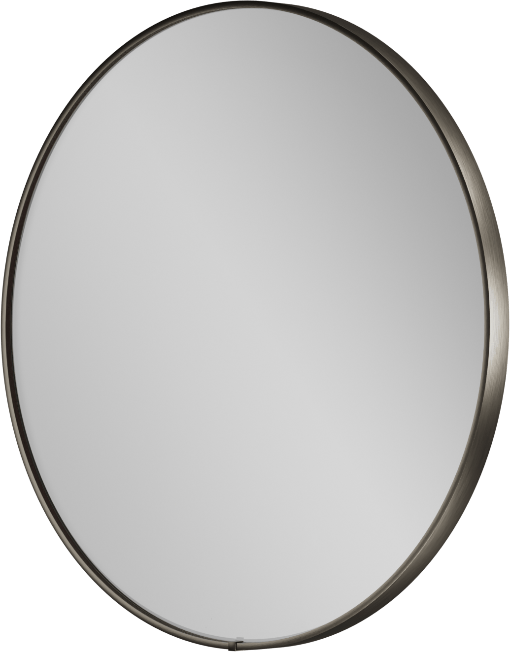 Balmani Secret rund Brushed Gunmetal Badezimmerspiegel Ø 60 cm mit Spiegelbeleuchtung und Anti-Beschlag Spiegelheizung