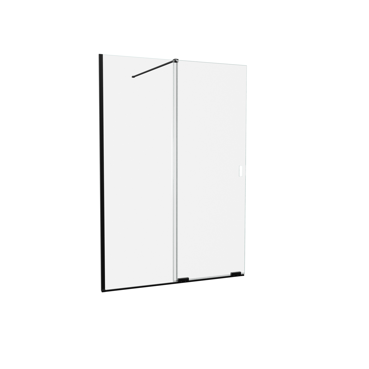 Balmani Move Slide  Walk-In-Dusche mit Schiebetür 140 x 200 cm Klarglas, inklusive Coating, matt schwarz Profil