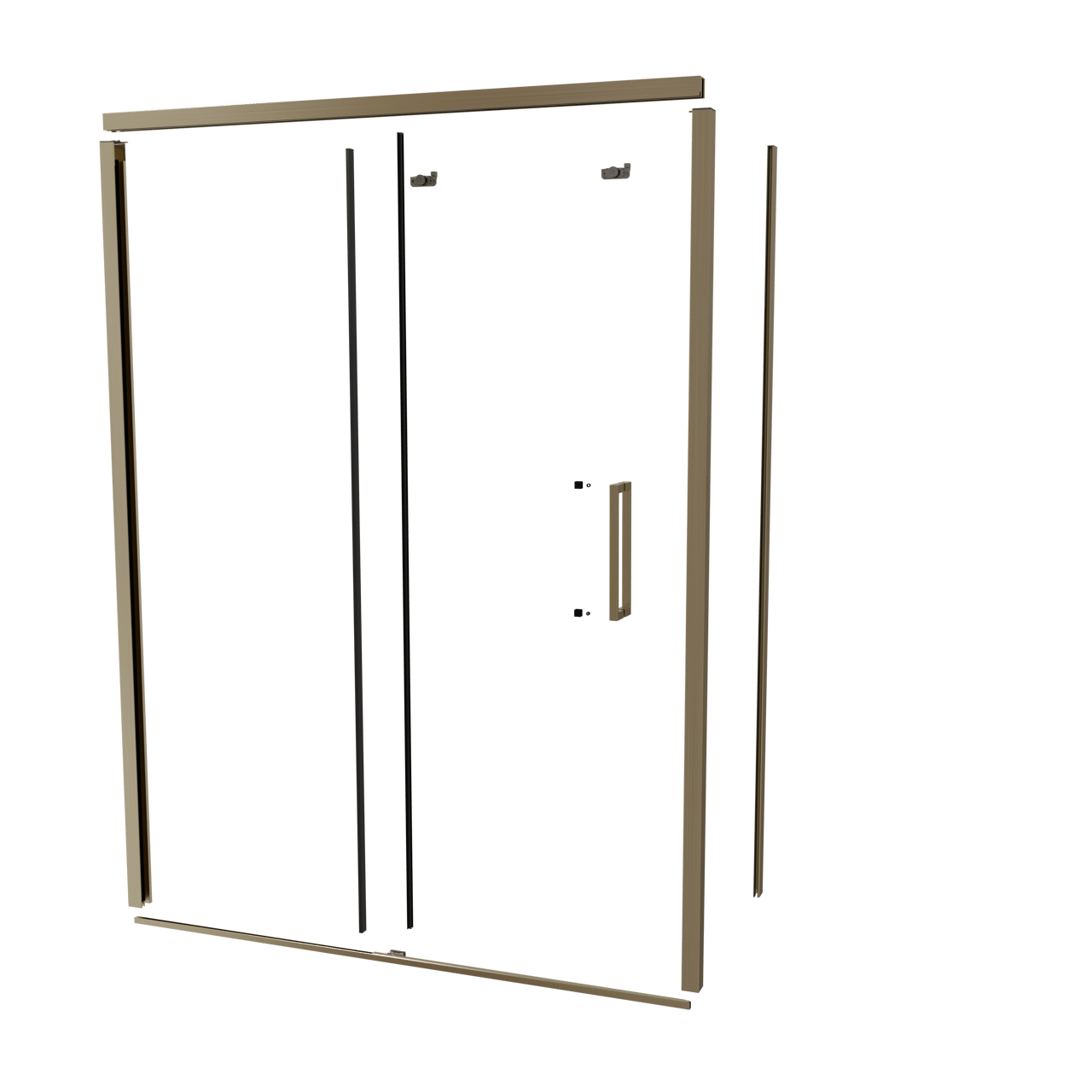 Balmani Senses Design 160 cm links douchecabine met schuifdeur profielenset brushed champagne gold