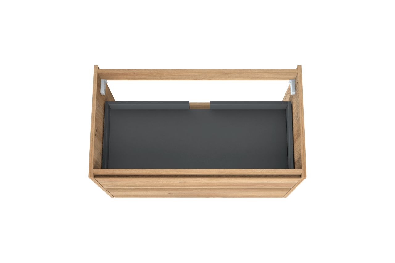 Storke Seda meuble sous-lavabo suspendu 95 x 52 cm chêne brut 2 tiroirs