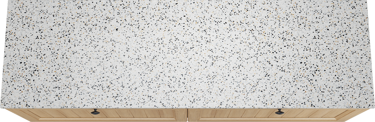 Balmani Lemon meuble salle de bains suspendu 180 x 55 cm, placage chêne naturel avec Stretto tablette simple ou double en blanc/noir mat terrazzo