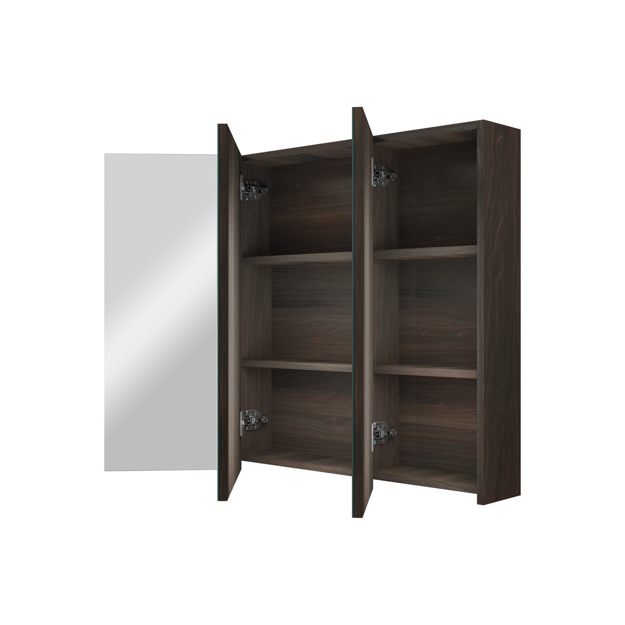 Linie Montro spiegelkast 100 x 75 cm donkere notenhout