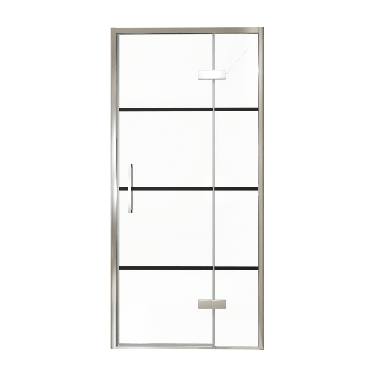 Balmani Senses Design douche draaideur rechts 100 cm x 210 cm Lined glas, Chroom profielen