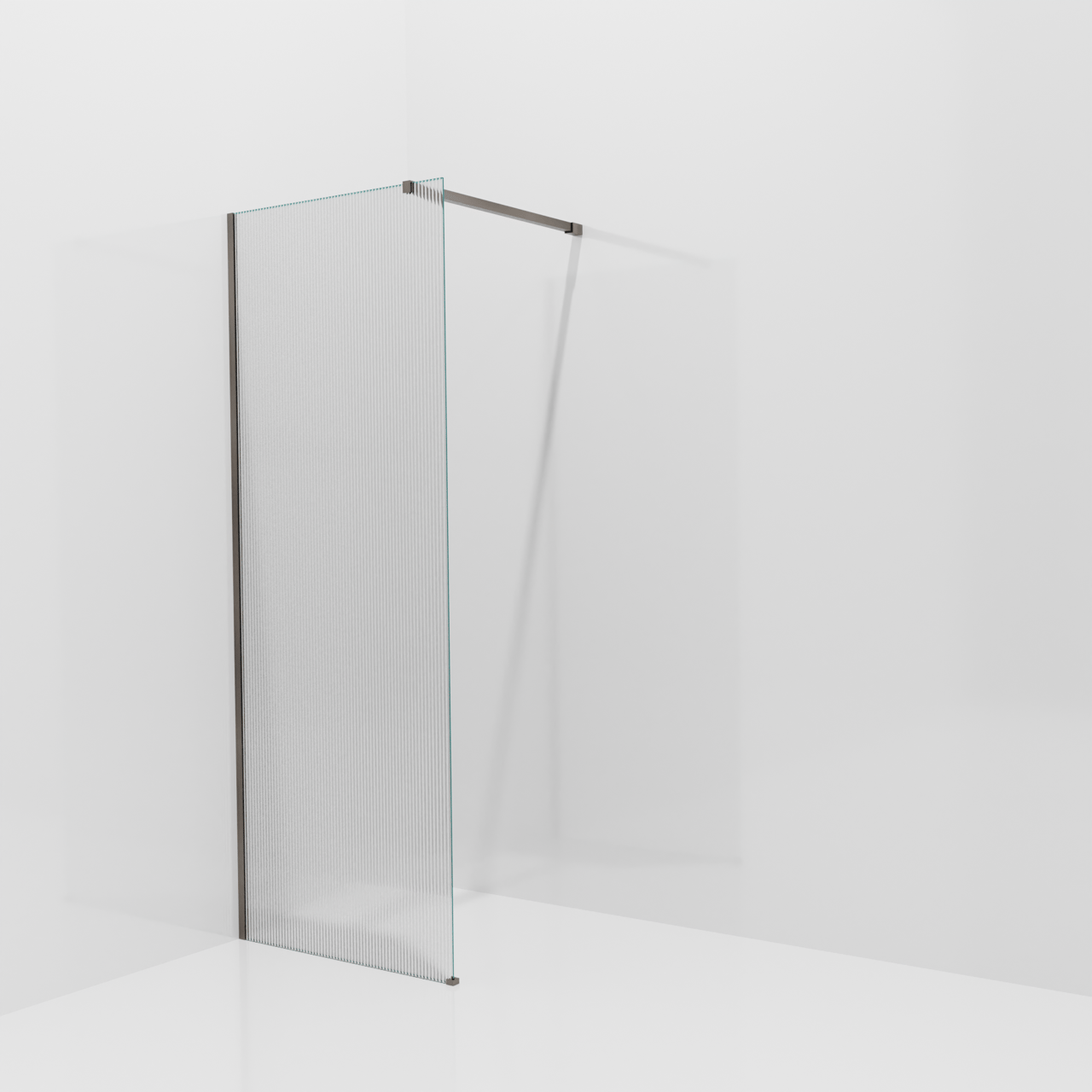Balmani Modular Walk-In Dusche: 80 x 200 cm, Ribs, inklusive Coating, Profil Brushed GunMetal