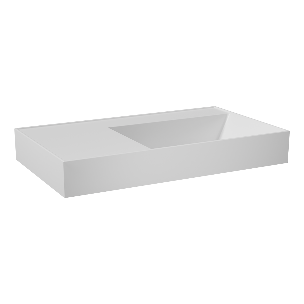 Balmani Argila vasque asymétrique droite marbre composite blanc mat 80 x 46 cm