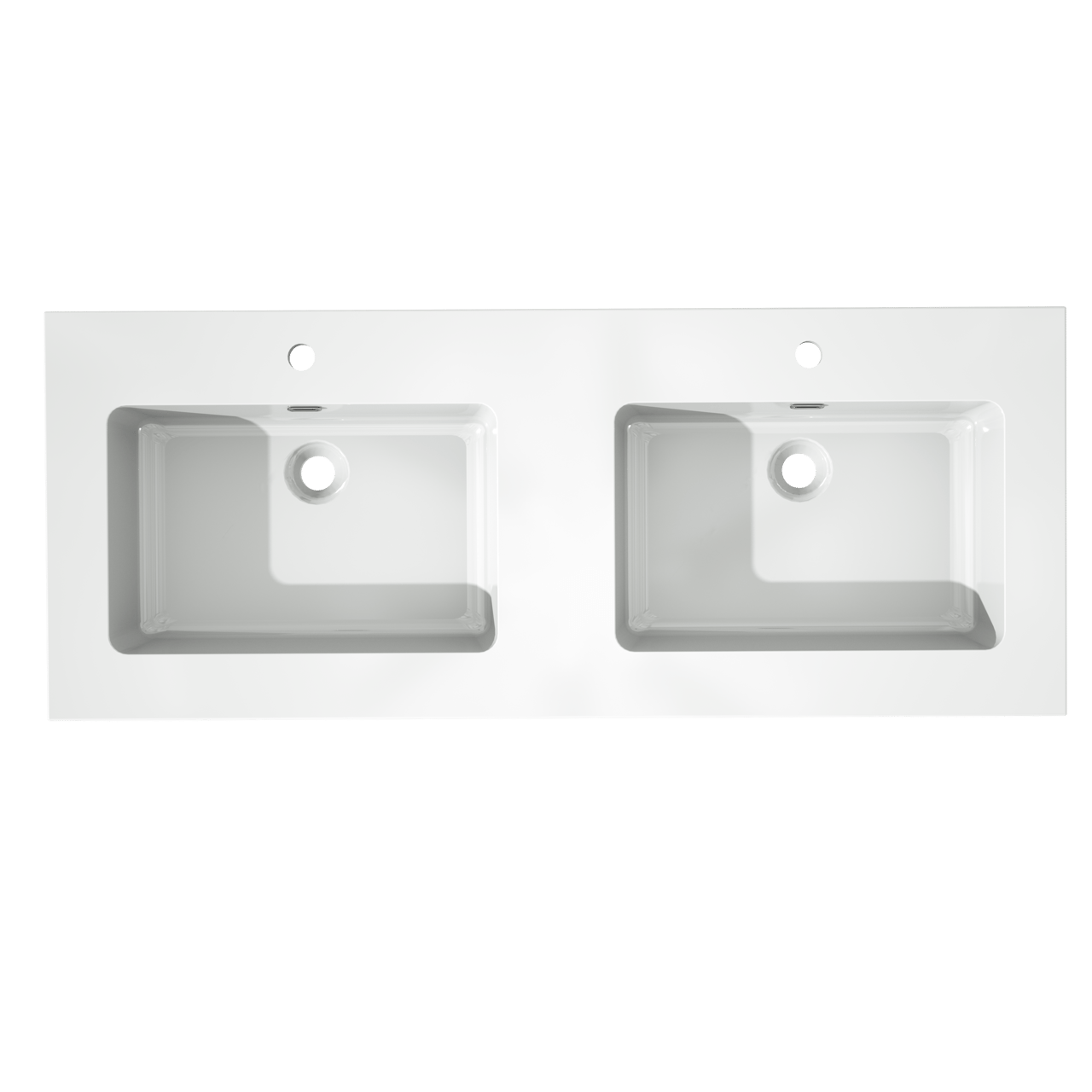 Storke Diva dubbele wastafel glanzend composiet marmer 130 x 52 cm