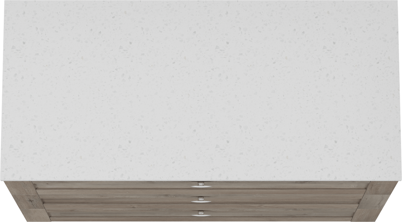 Linie Classo staand badkamermeubel 100 x 46 cm grijze eik met Lado enkel of dubbel tablet in melamine terrazzo wit