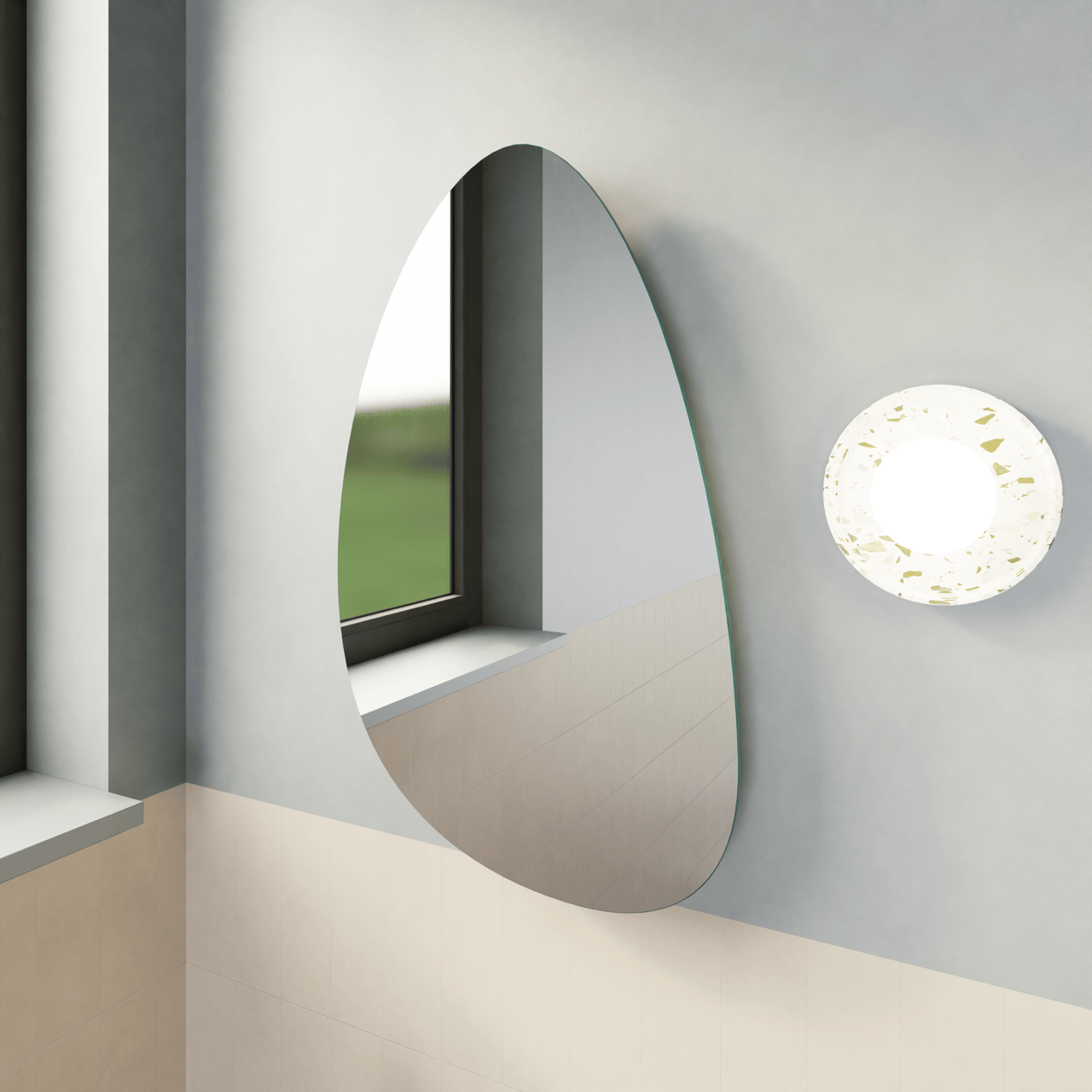 Luca Varess Organic miroir toilette organique 40 x 65 cm