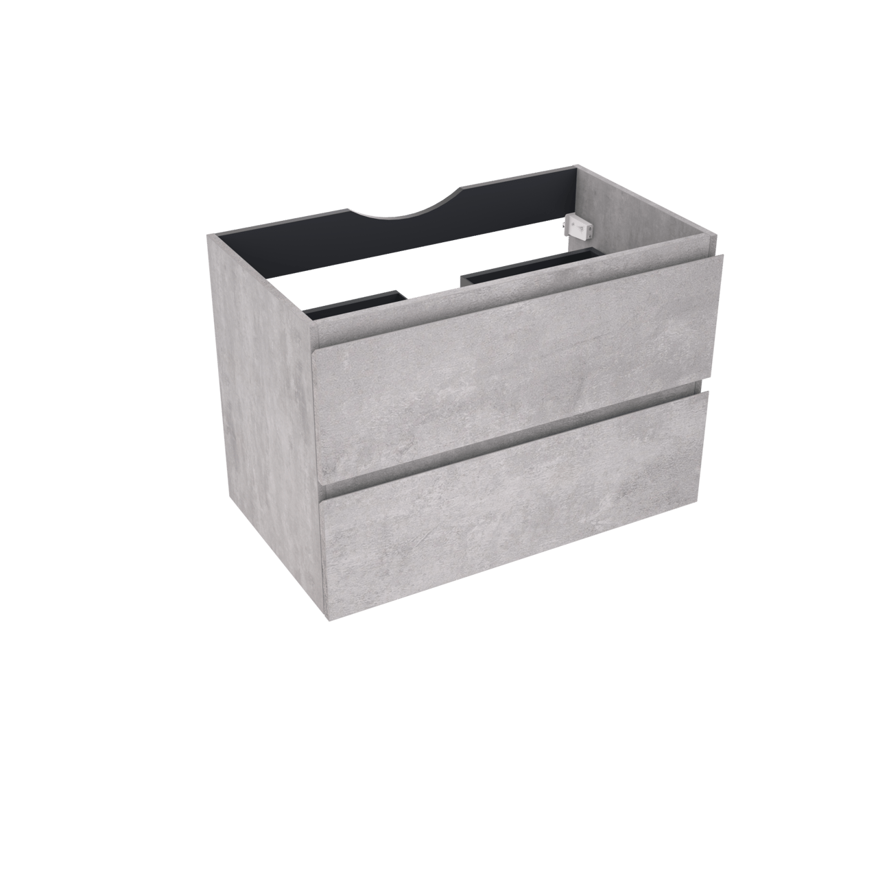 Linie Lado meuble sous-vasque suspendu 80 x 46 cm béton gris foncé 2 tiroirs