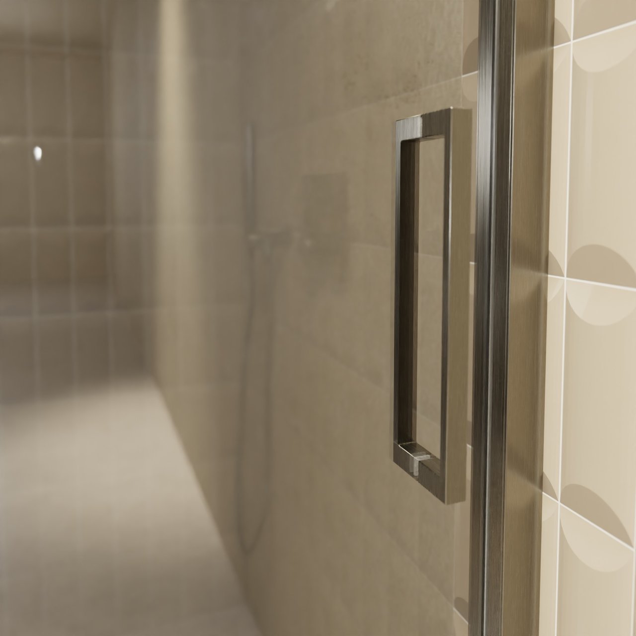 Balmani Senses Design porte coulissante à gauche 140 cm x 210 cm verre Miroir Reflex, Profil Brushed GunMetal